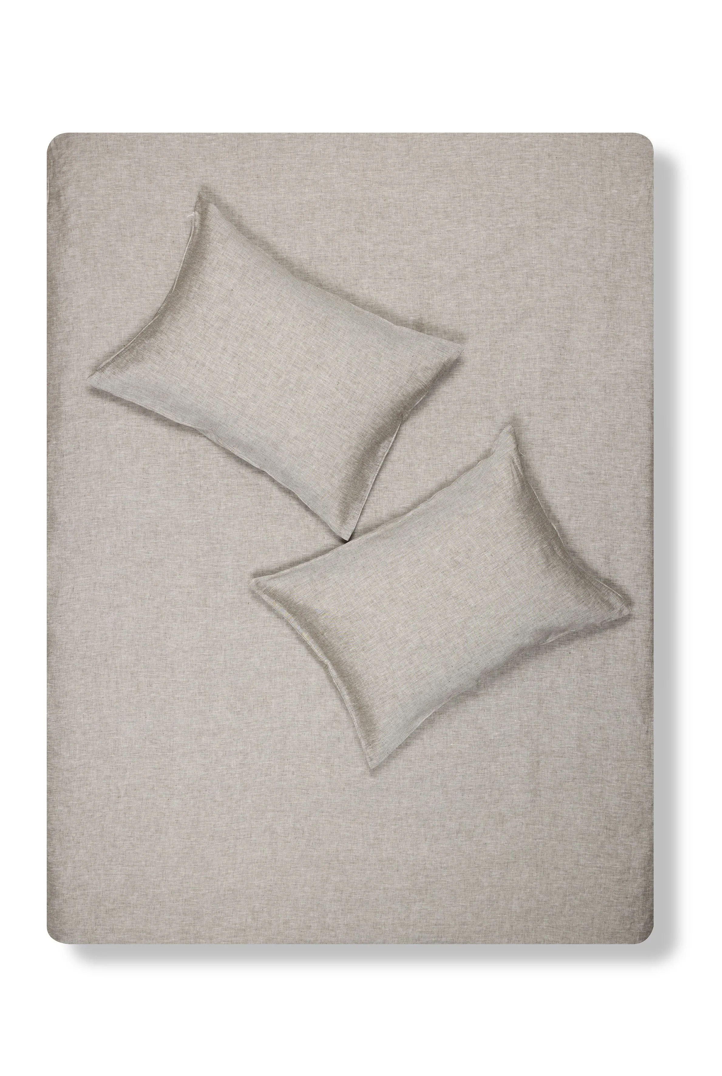 Linen Bedding "Light Melange" in Ash Grey Color