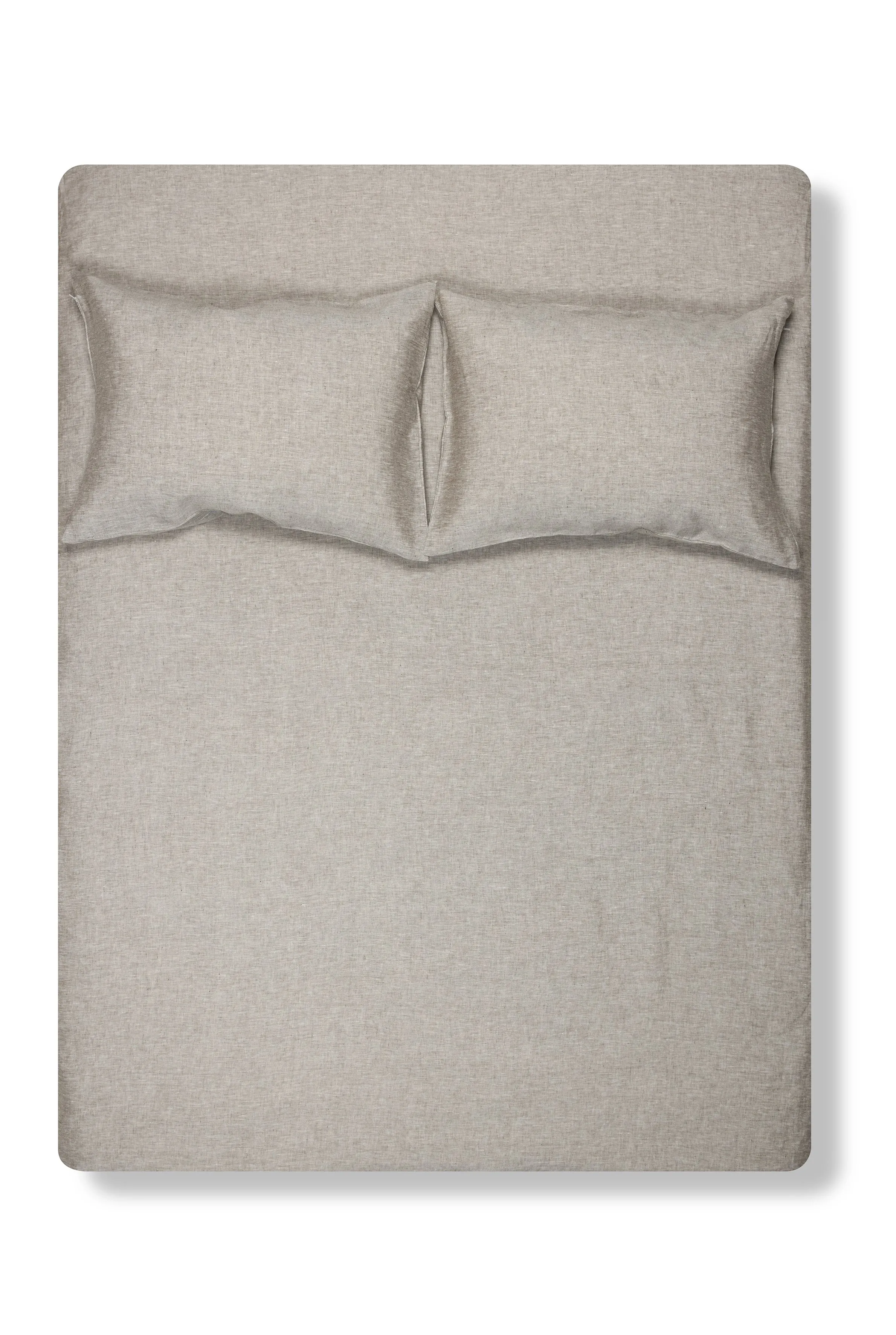 Linen Bedding "Light Melange" in Ash Grey Color