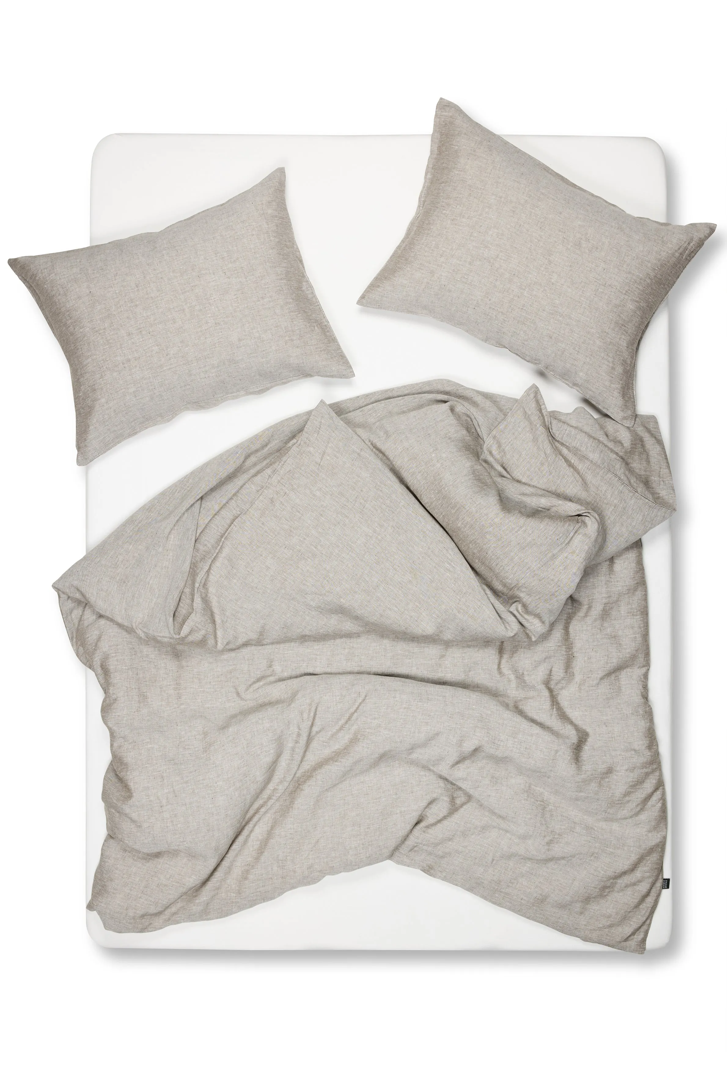 Linen Bedding "Light Melange" in Ash Grey Color