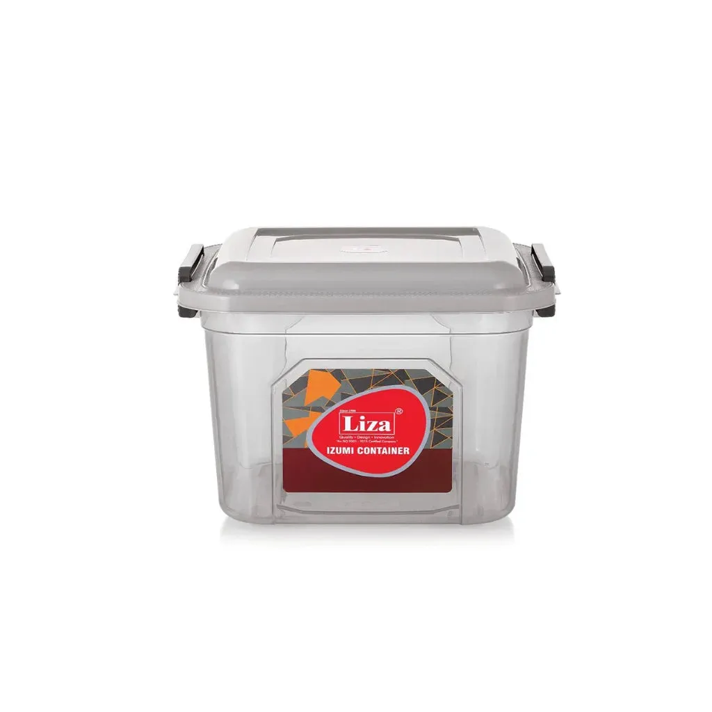 Liza Airtight Plastic Grey 14L Square Food Storage Container for Kitchen Storage