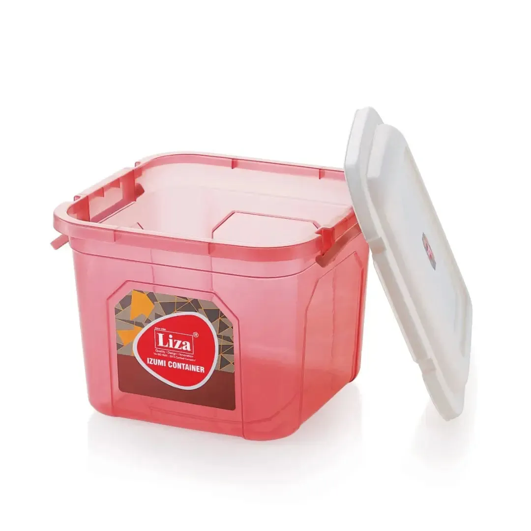 Liza Airtight Plastic Pink 14L Square Food Storage Container for Kitchen Storage