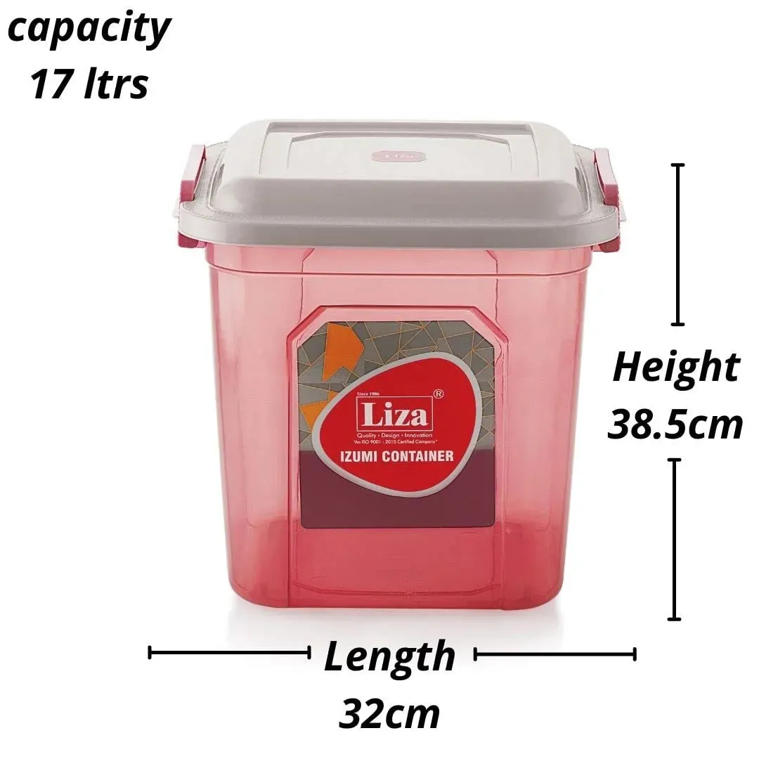 Liza Pink Airtight Plastic Square Food Storage Container Set for Kitchen