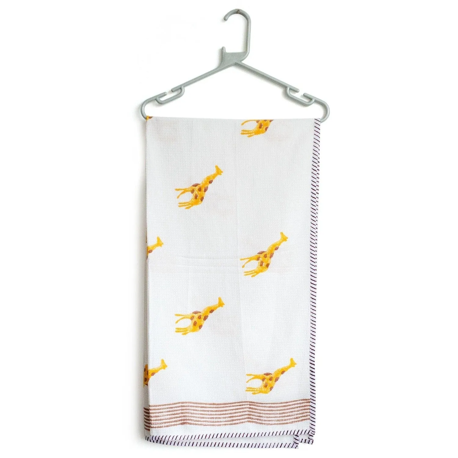 Masai Giraffe Blockprint Bath/Hand/Face Waffle Towel