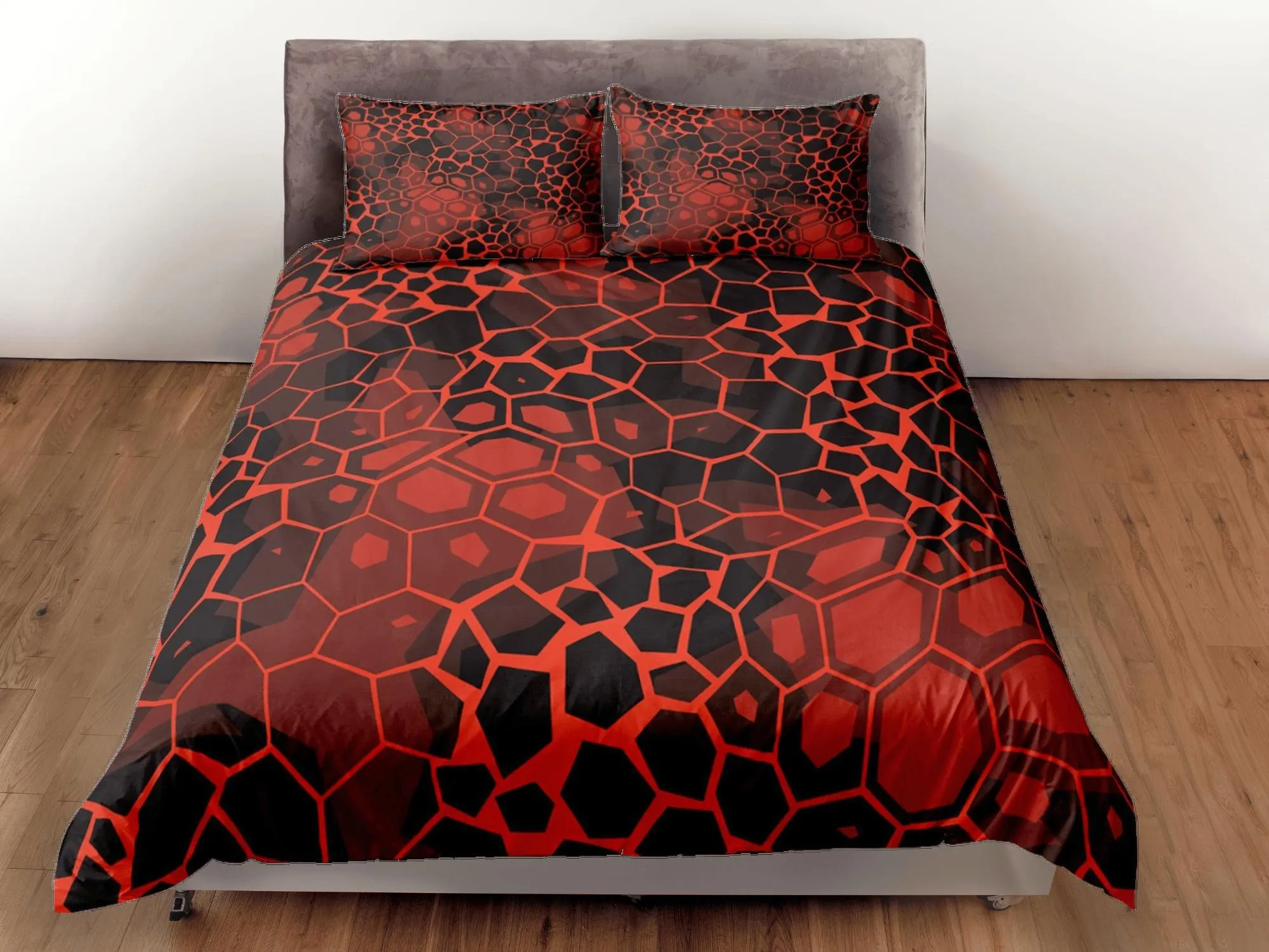 Modern Geometric Red Duvet Cover Colorful Dorm Bedding Set Full Abstract Design Bedspread