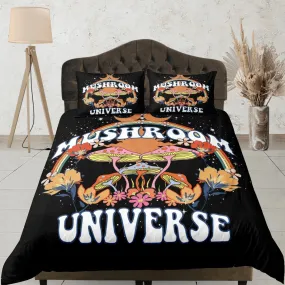 Mushroom bedding 90s nostalgia hippie bedding retro duvet cover set, colorful bedding, teens and adult duvet cover, maximalist decor