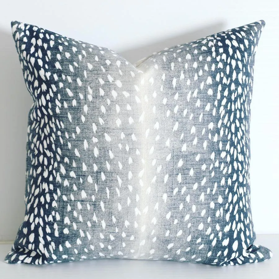 Navy Blue or Beige Ombré Fawn Pillow Cover / Available in 10 Sizes