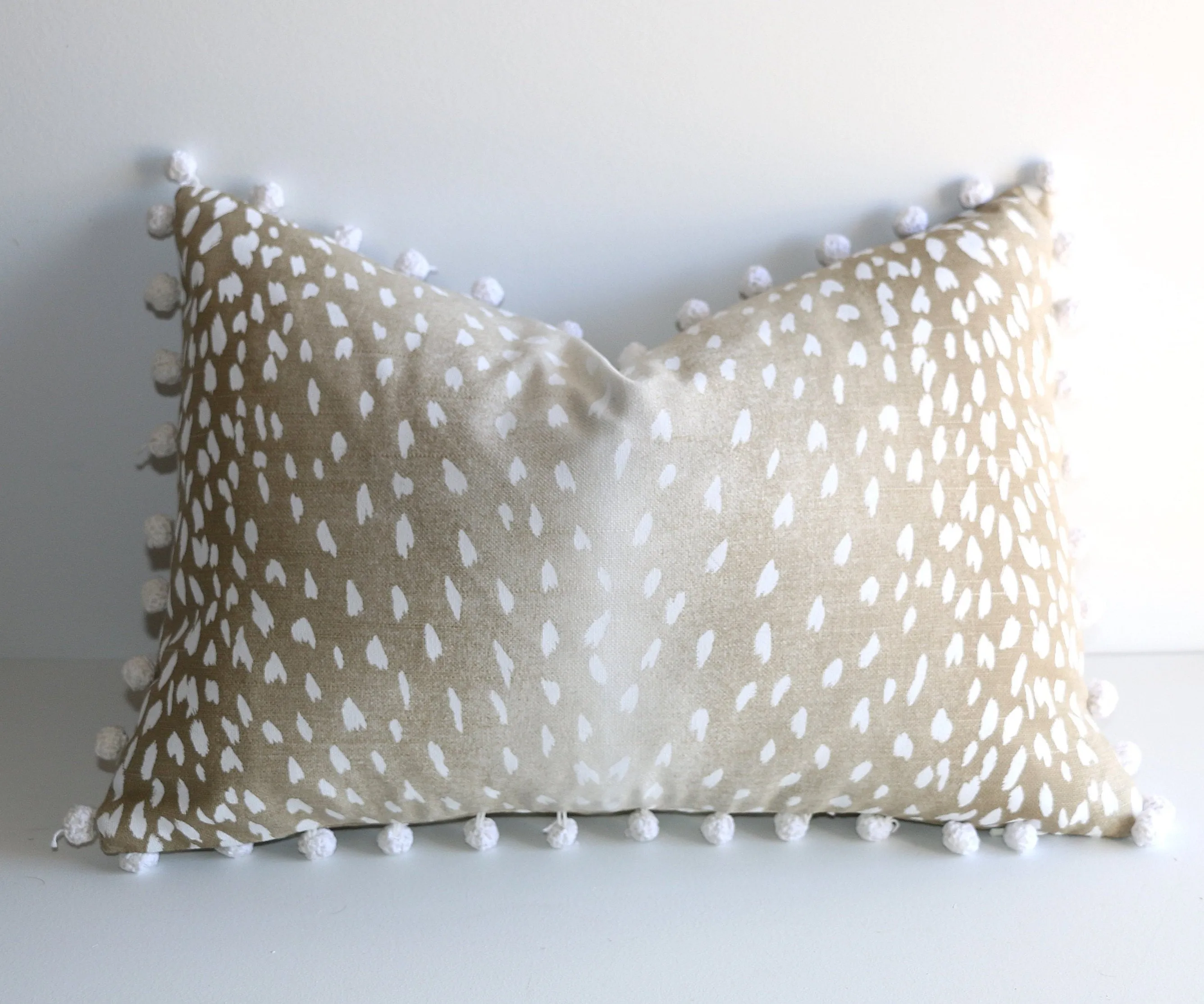 Navy Blue or Beige Ombré Fawn Pillow Cover / Available in 10 Sizes