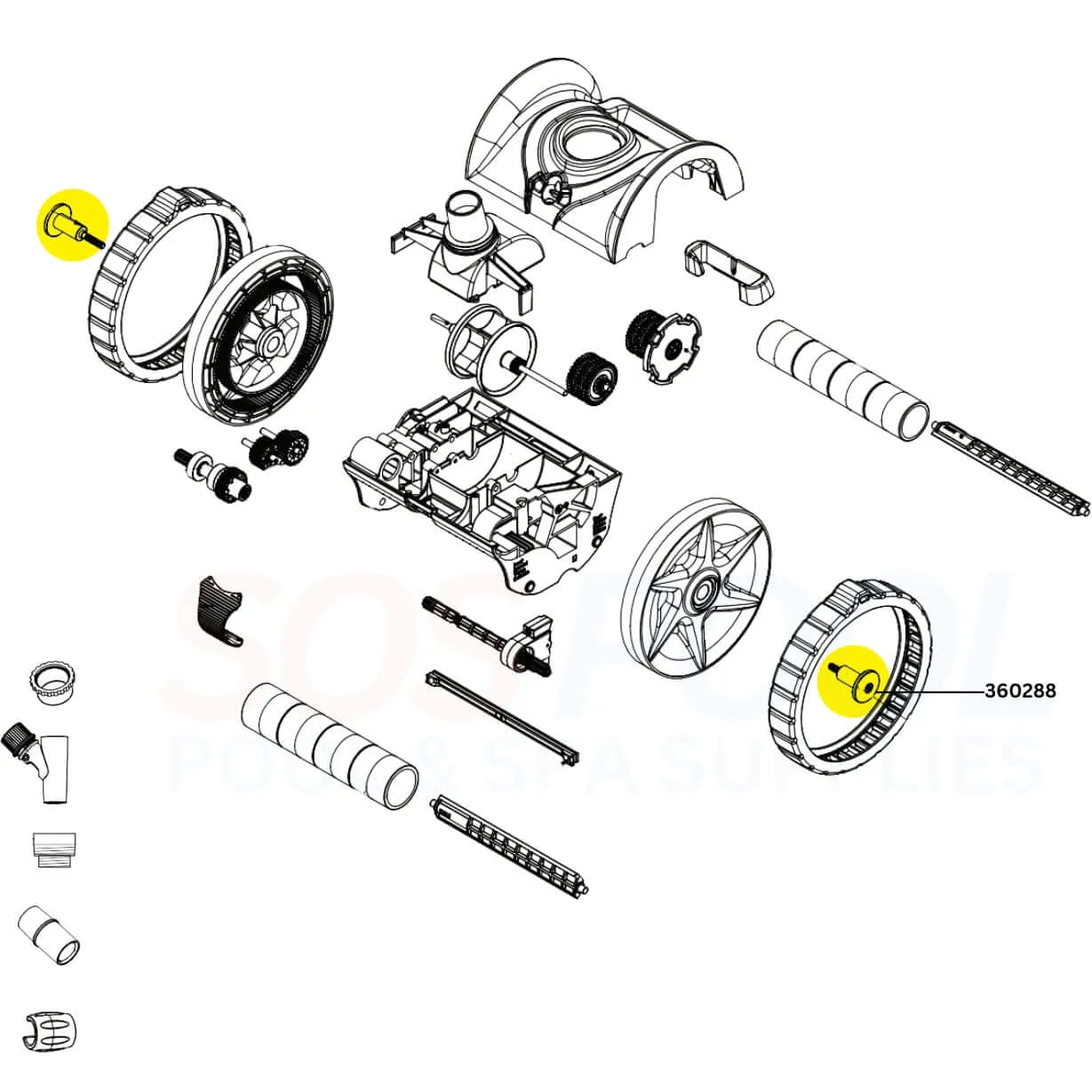 Pentair Wheel Hub Kit For Rebel and Warrior Cleaners | 360288