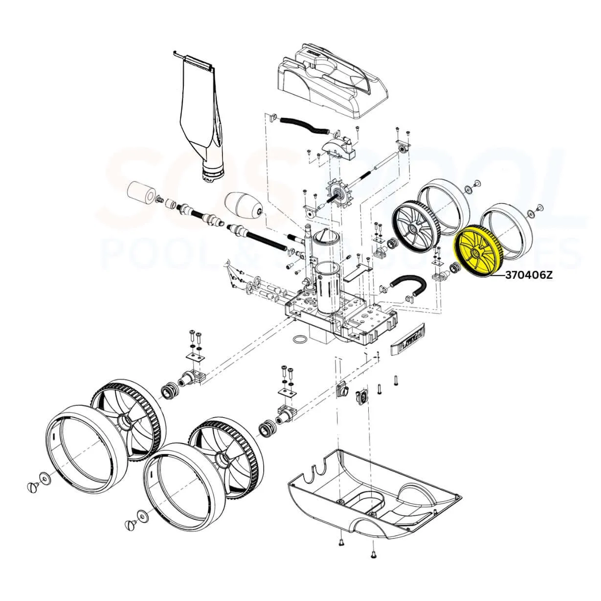 Pentair Wide Wheel For Platinum Cleaners | 370406Z