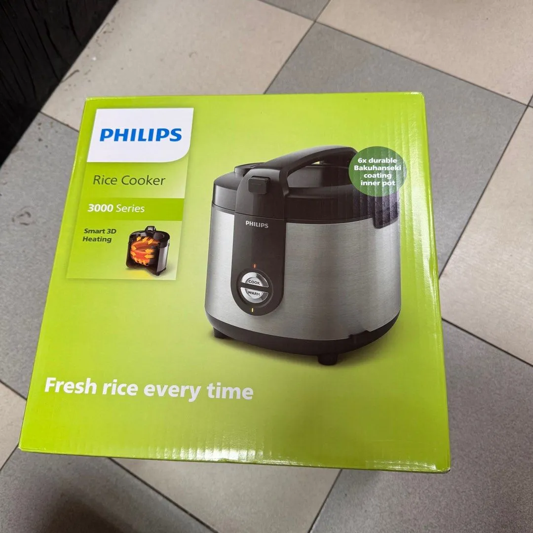 PHILIPS Rice Cooker Nasi Premium  2L - HD3138/62, Silver