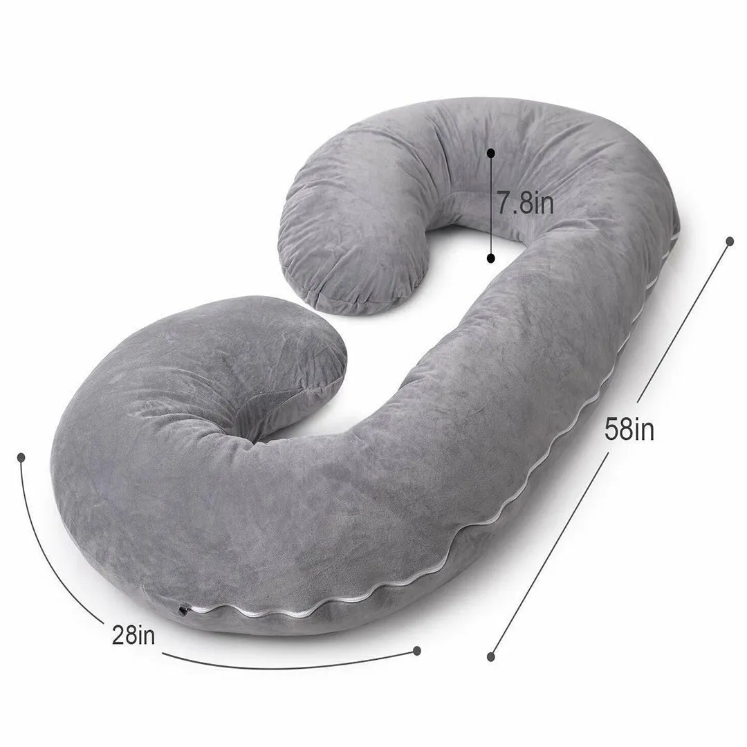 Pregnancy Support Pillow / C- Shape Maternity Pillow / Sleeping Support Pillow In Chocolate Color