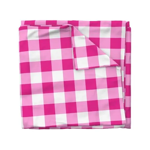 Preppy Surfer Girl Hot Pink Gingham Duvet Cover