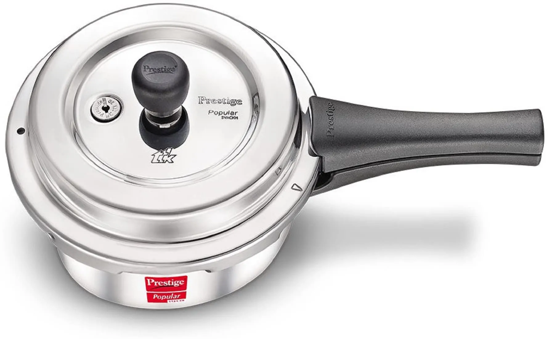 Prestige 2L Popular Svachh Aluminium Outer Lid Pressure Cooker|Ideal for 2-3 persons|Deep lid for Spillage Control|5 years warranty