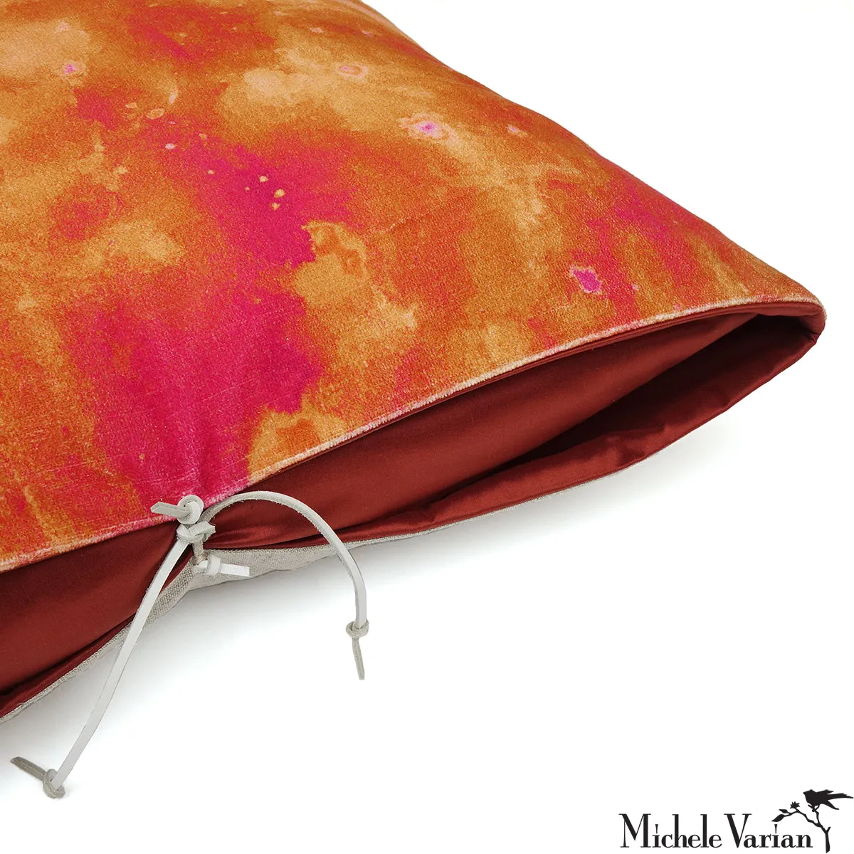 Printed Velvet Pillow Cloudy Amber 20x20