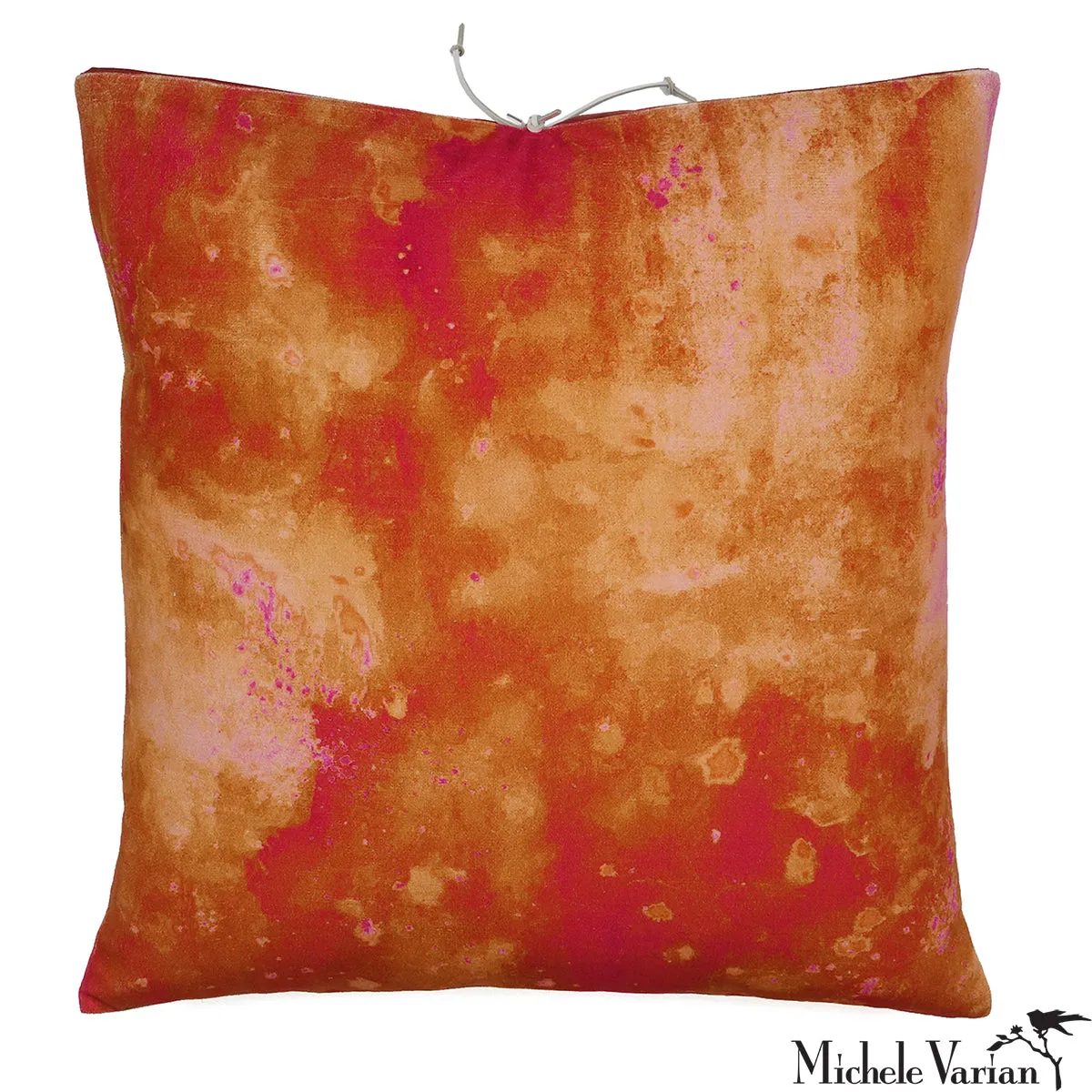 Printed Velvet Pillow Cloudy Amber 20x20