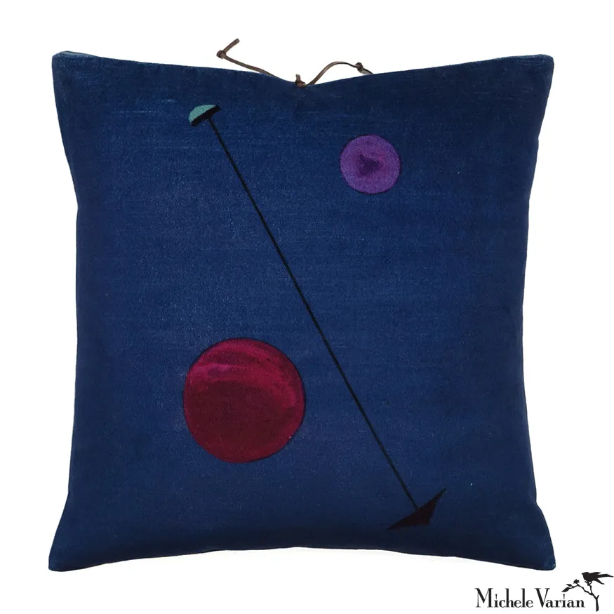 Printed Velvet Pillow Kinetic Marine 18x18