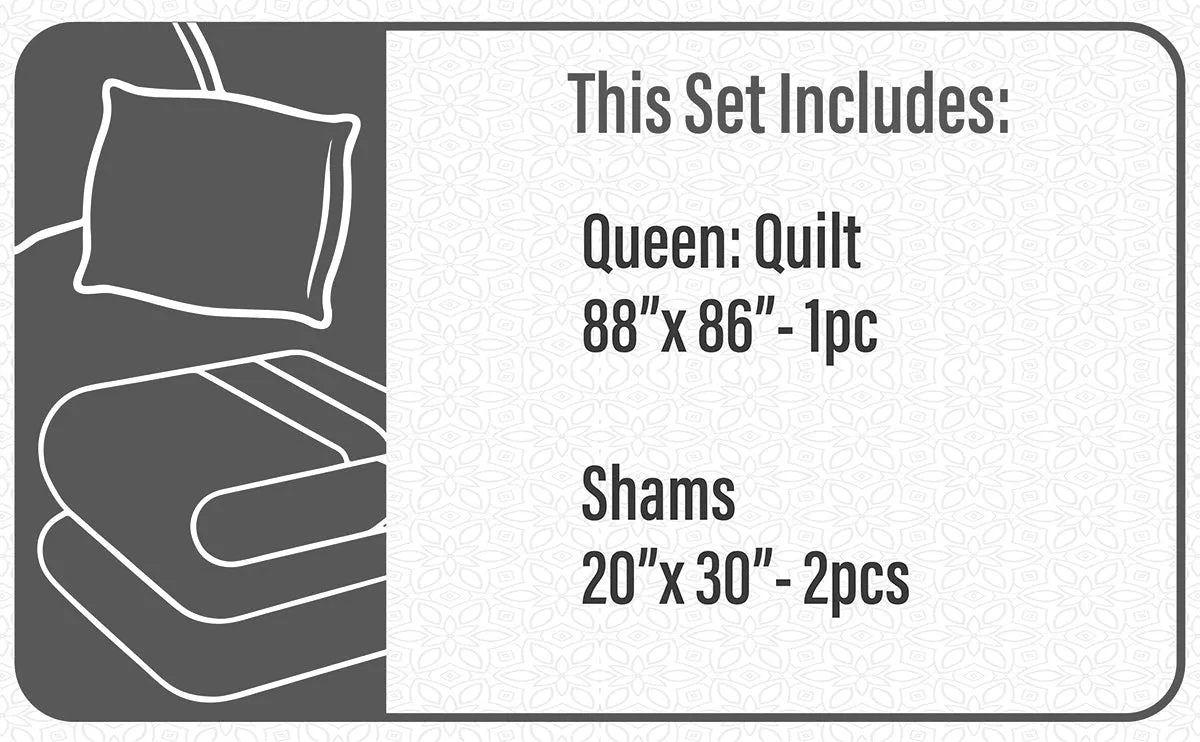 Quilt Bedding Set Woven 3 Piece Set Double/Queen Serenade