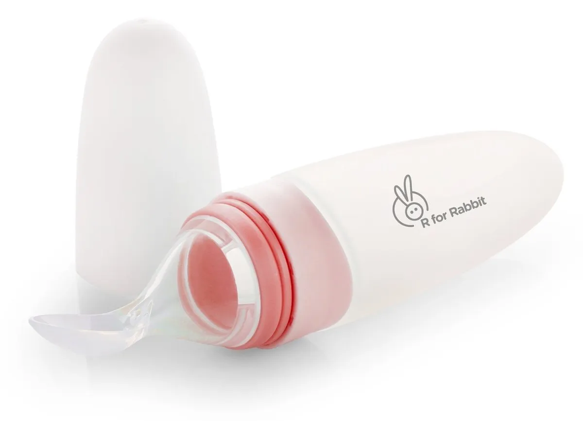 R for Rabbit First Feed Feeding Spoon- Pink