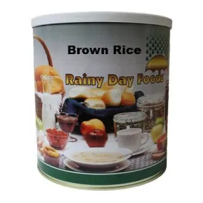 Rainy Day Foods Gluten-Free Non-GMO Brown Rice Long 6 (Case of Six) #10 Cans - 318 Servings