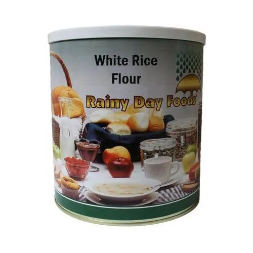 Rainy Day Foods Gluten-Free Non-GMO White Rice Flour 64 oz #10 Can - 45 Servings