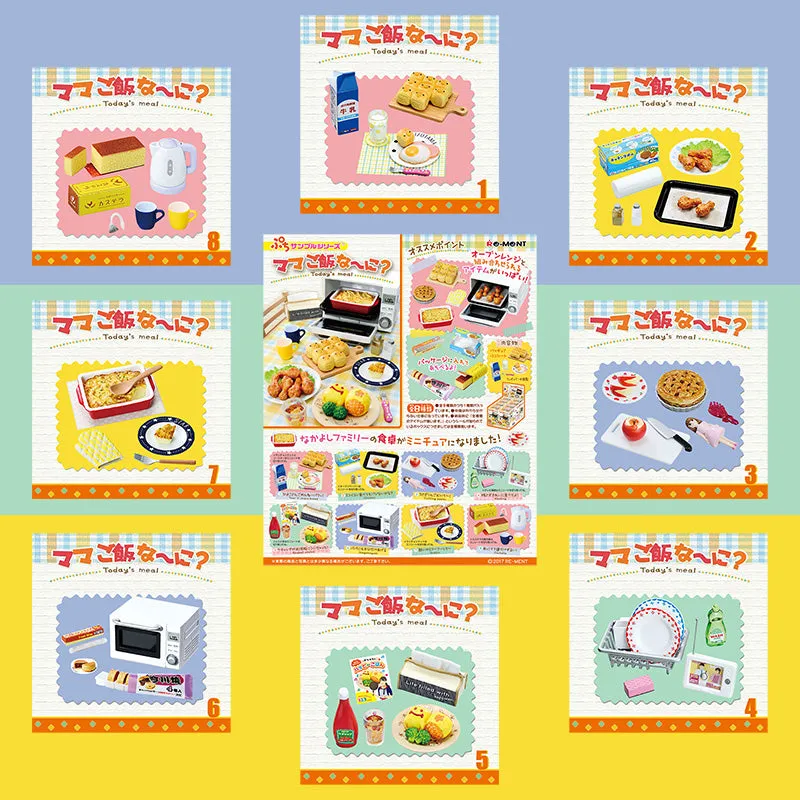 Rare 2017 Re-Ment Mama's rice? Today's Meal Full Set of 8 pcs <Free Shipping>