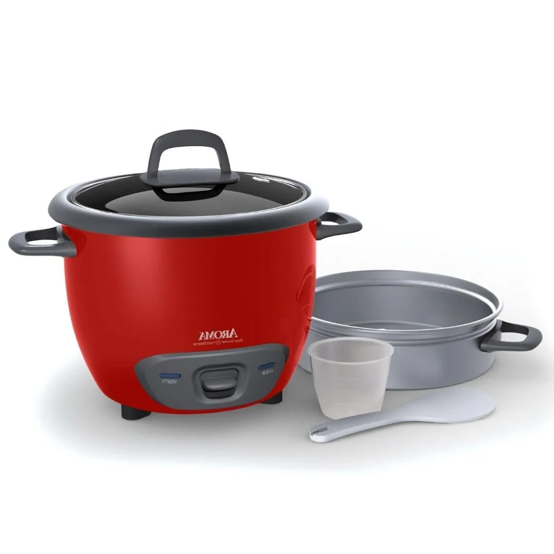 Red 6-Cup Automatic Rice Cooker Kitchen Food Steamer