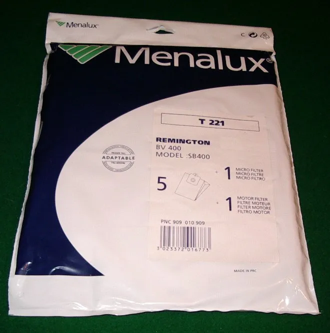 Remington BV400, SB400 Vacuum Cleaner Bags - Part # T221