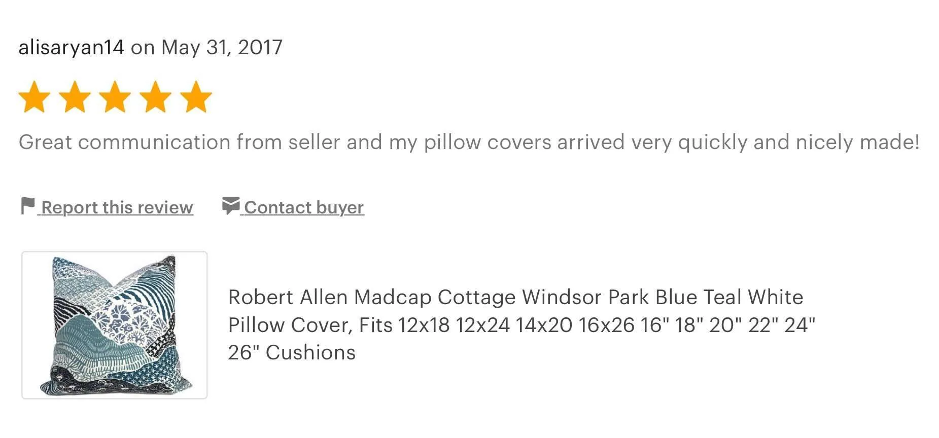 Robert Allen Madcap Cottage Windsor Park Blue Teal White Pillow Cover