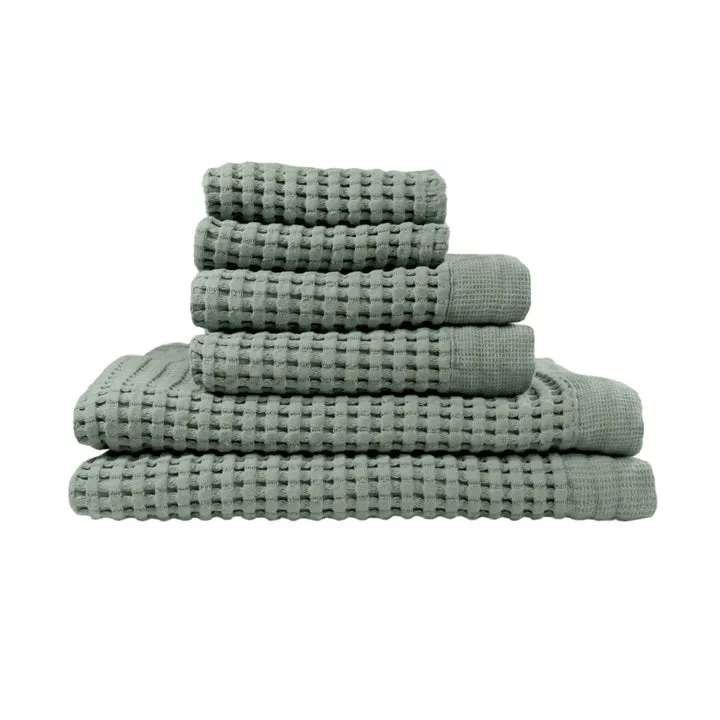 Sage Grey Towel Set in Gift Bag, Modern Style