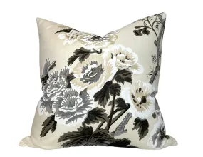 Schumacher Pyne Hollyhock Pillow Cover in Charcoal