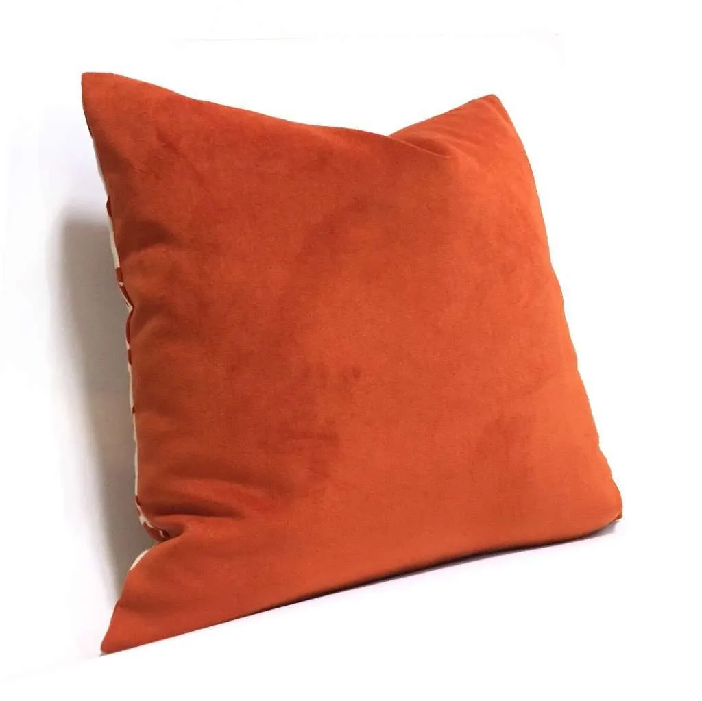 Solid Orange Brooklyn Velvet Pillow Cover