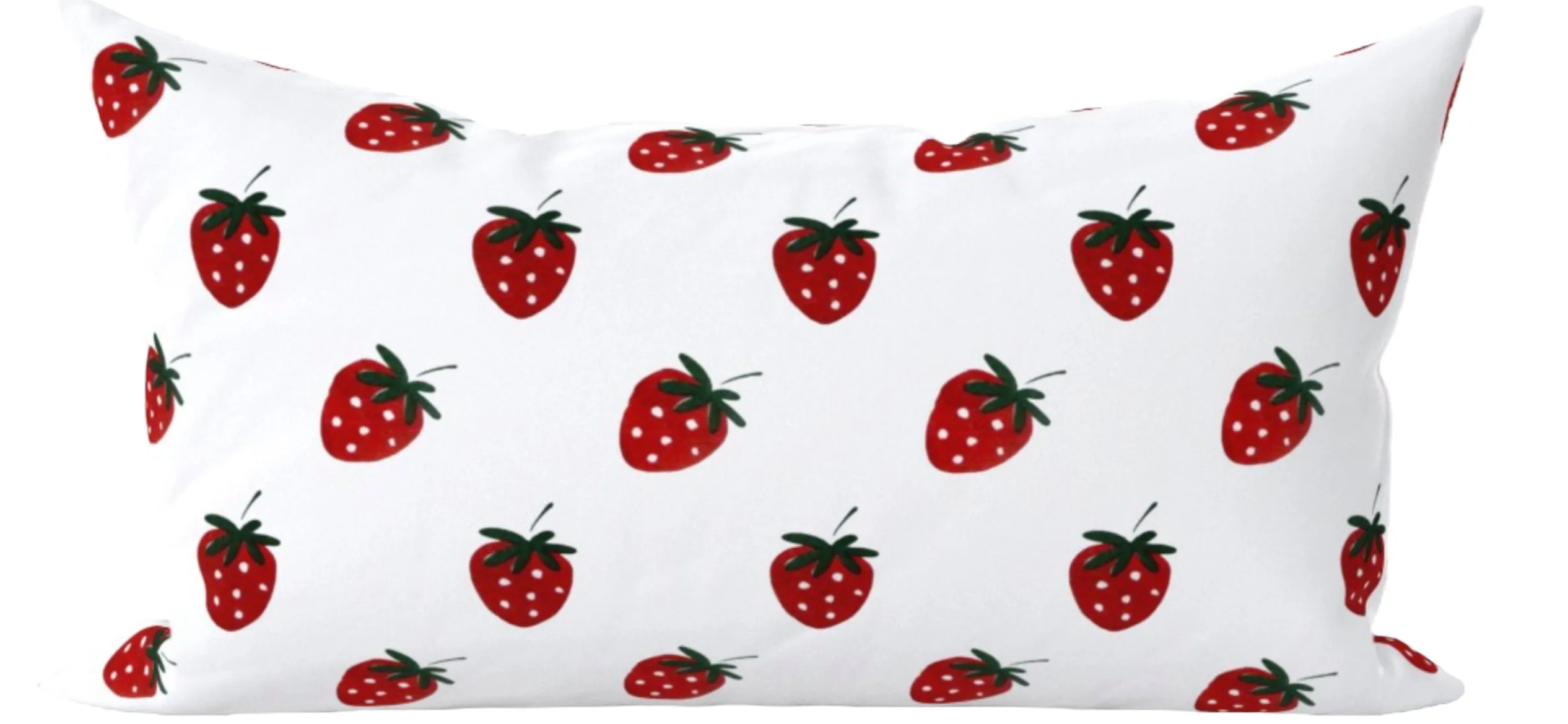 Strawberry Block Printed Linen Pillow Cover: Available in 10 Sizes