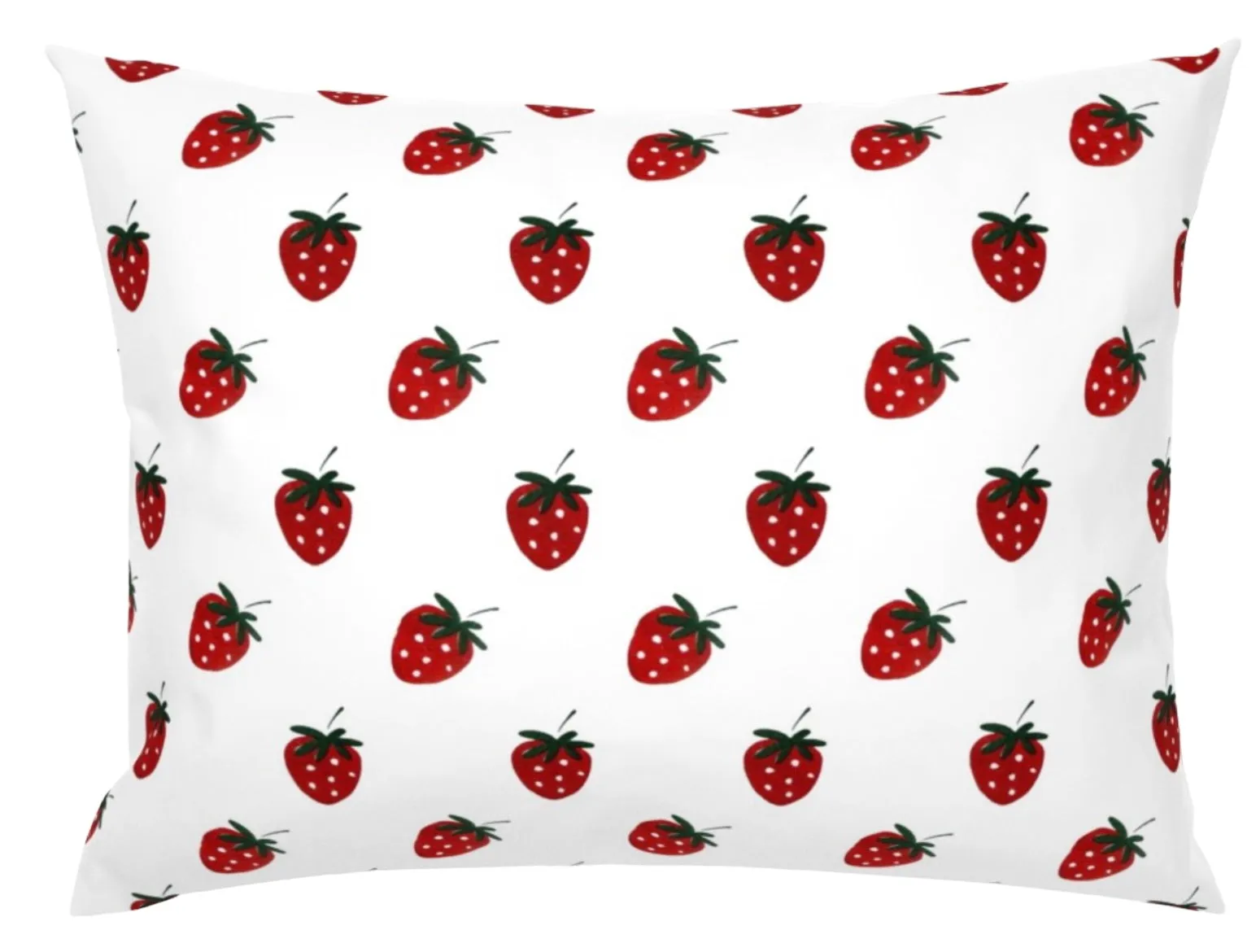 Strawberry Block Printed Linen Pillow Cover: Available in 10 Sizes