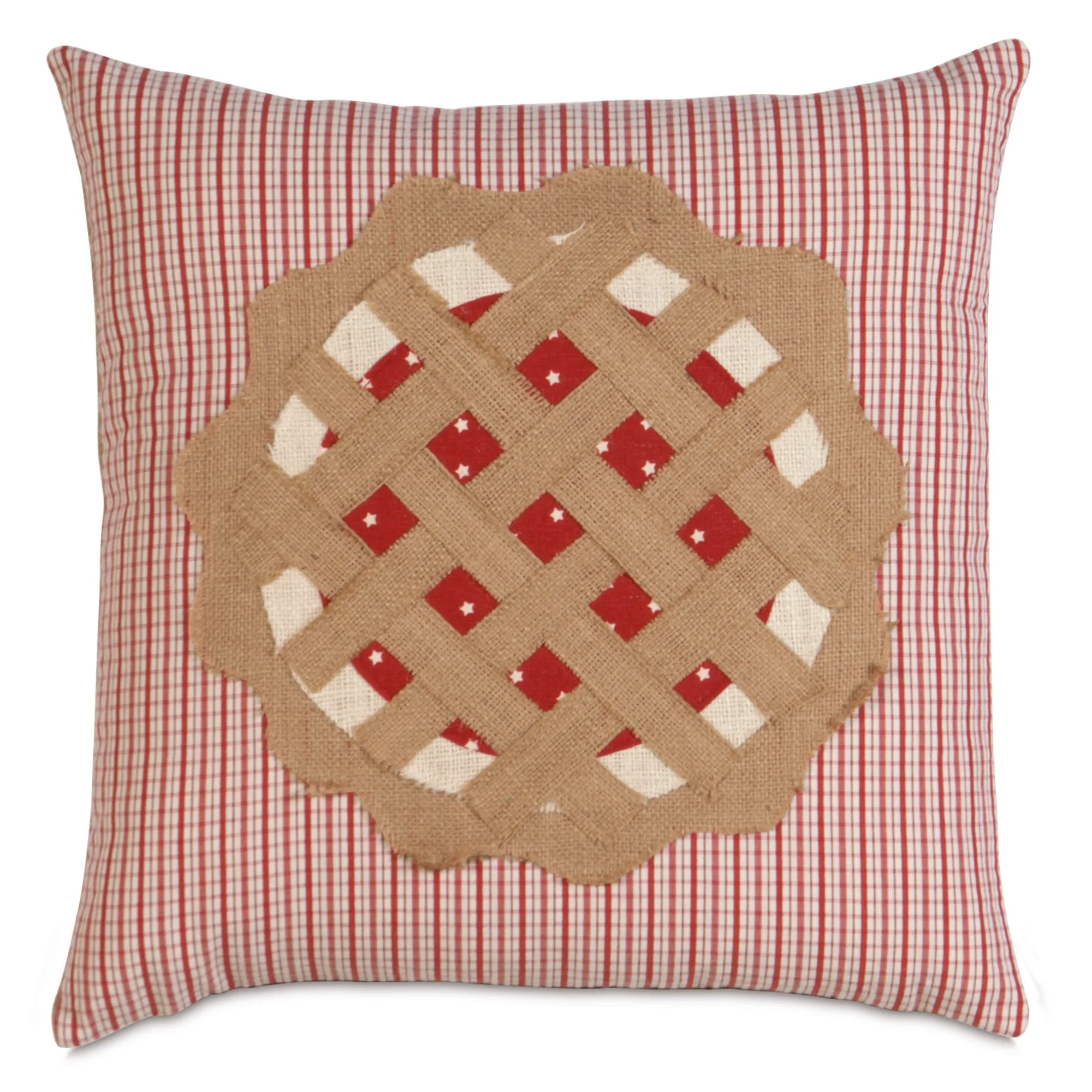 Strawberry 'Easy As Pie' Cotton Throw Pillow Cover 18x18