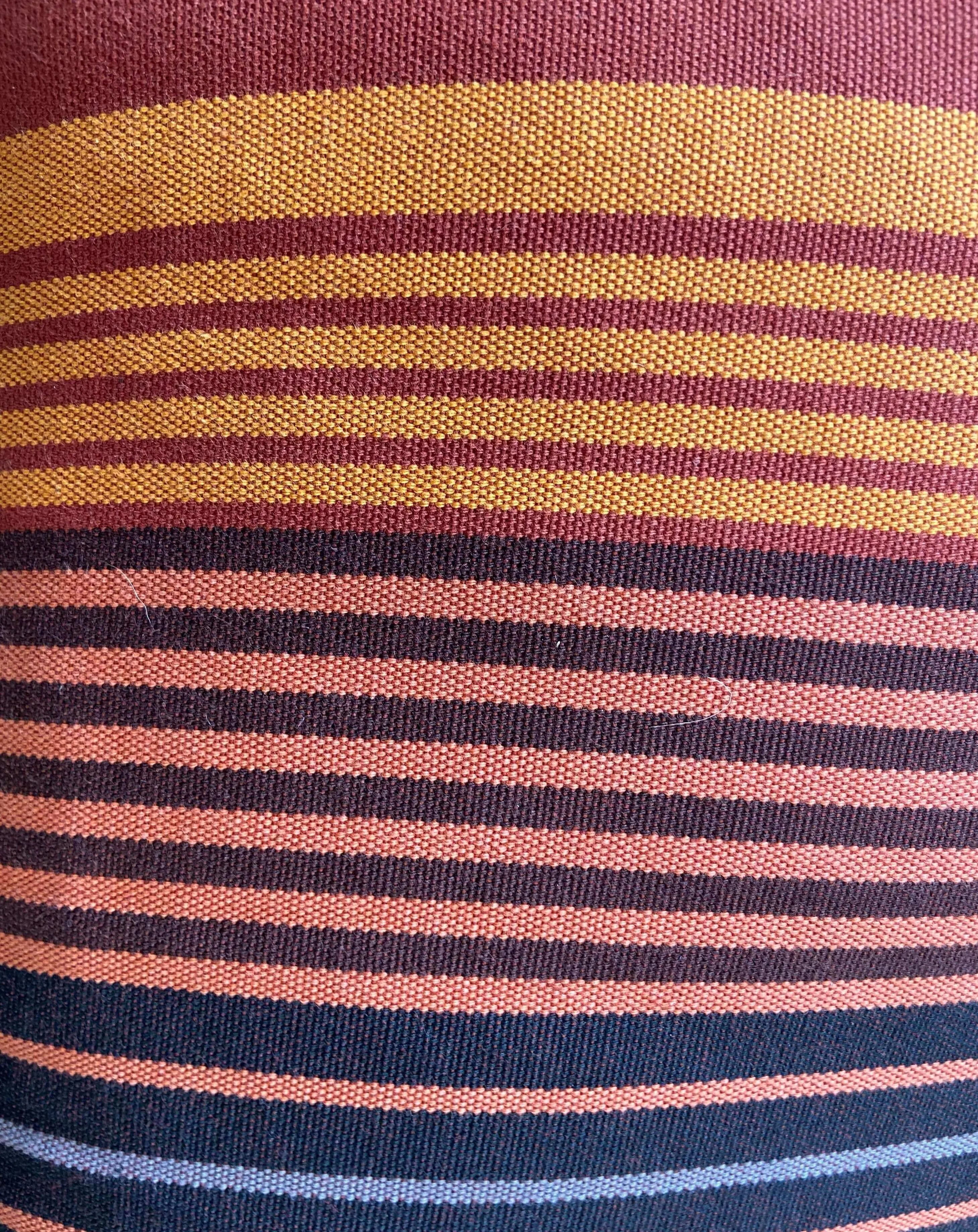 Striped Orange and Brown Pillow Cover | SUNSET