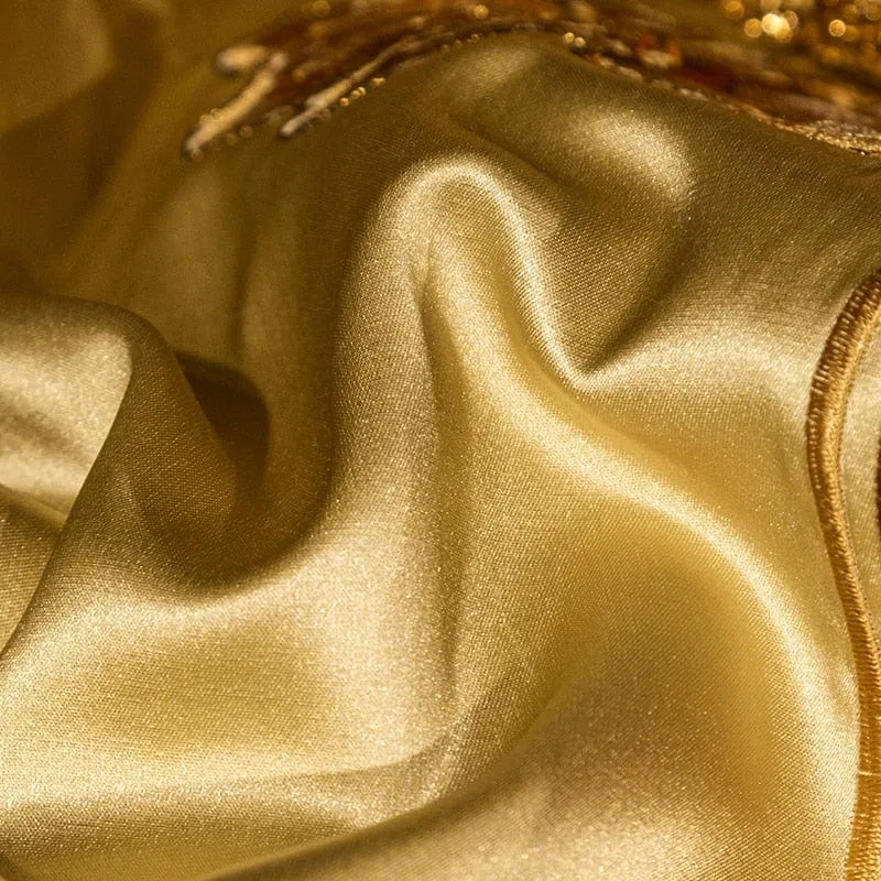 Sultan's Finest Royal Gold Style Collection Luxury Duvet Set Egyptian Cotton With Golden Embroidery