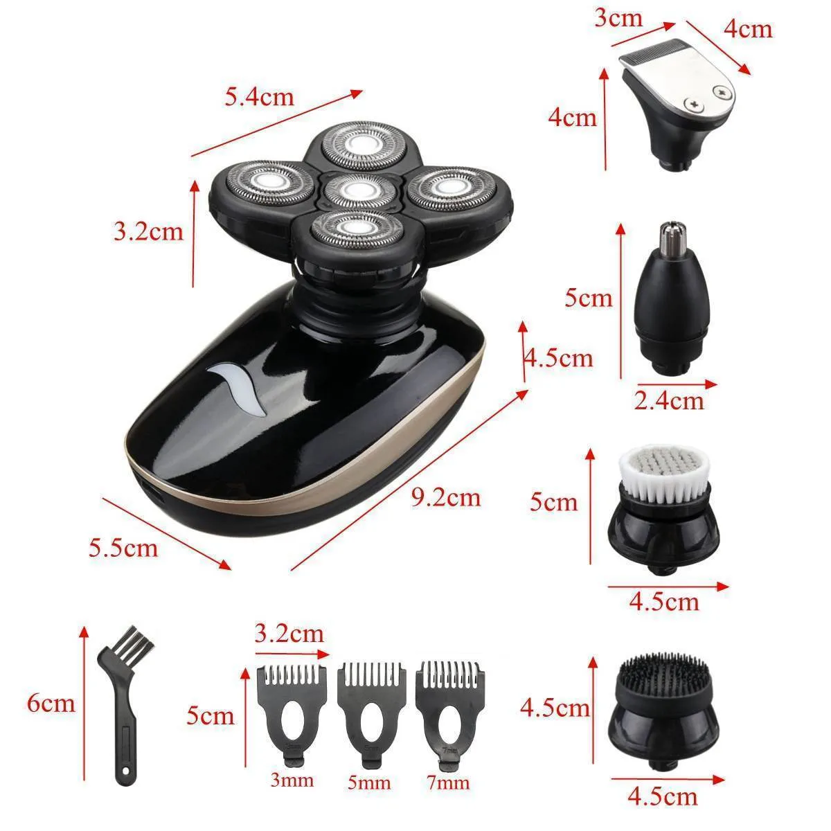 Surker 5-in-1 Rechargeable Bald Head Electric Shaver