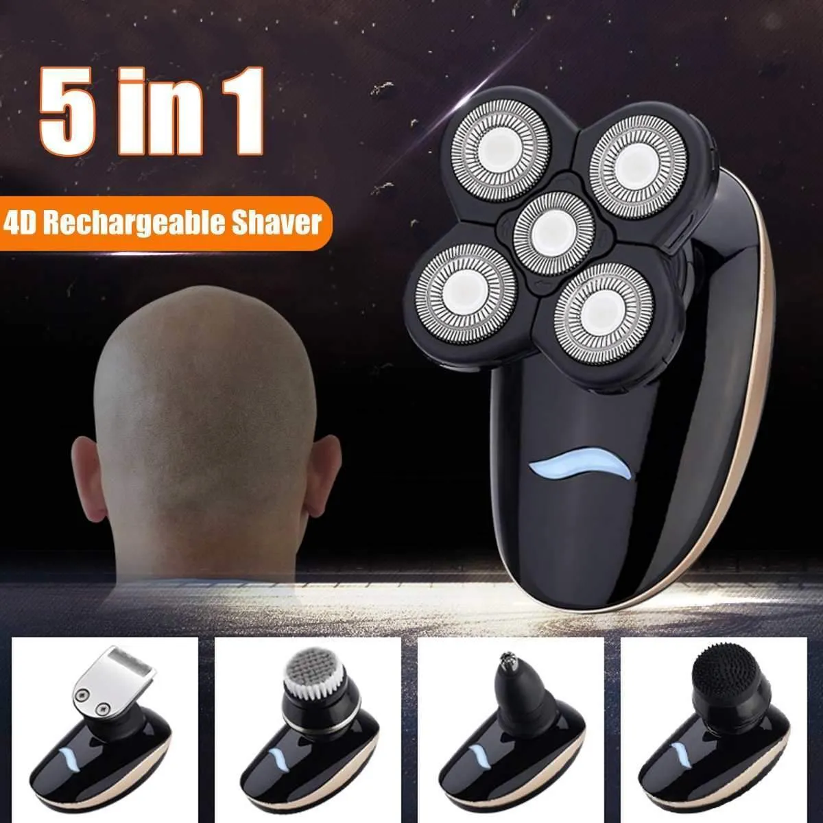 Surker 5-in-1 Rechargeable Bald Head Electric Shaver