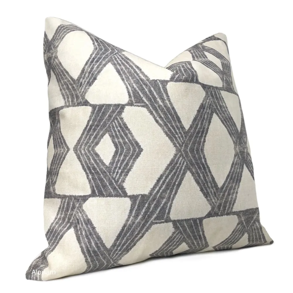 Tanaka Gray Cream X Print Pillow Cover (Fabric by the Yard available)