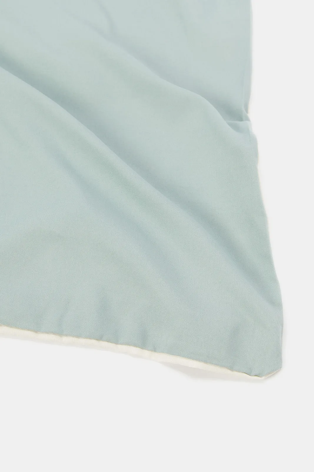 Teal And Ivory Reversible 3-Piece Duvet Cover Set (King Size)