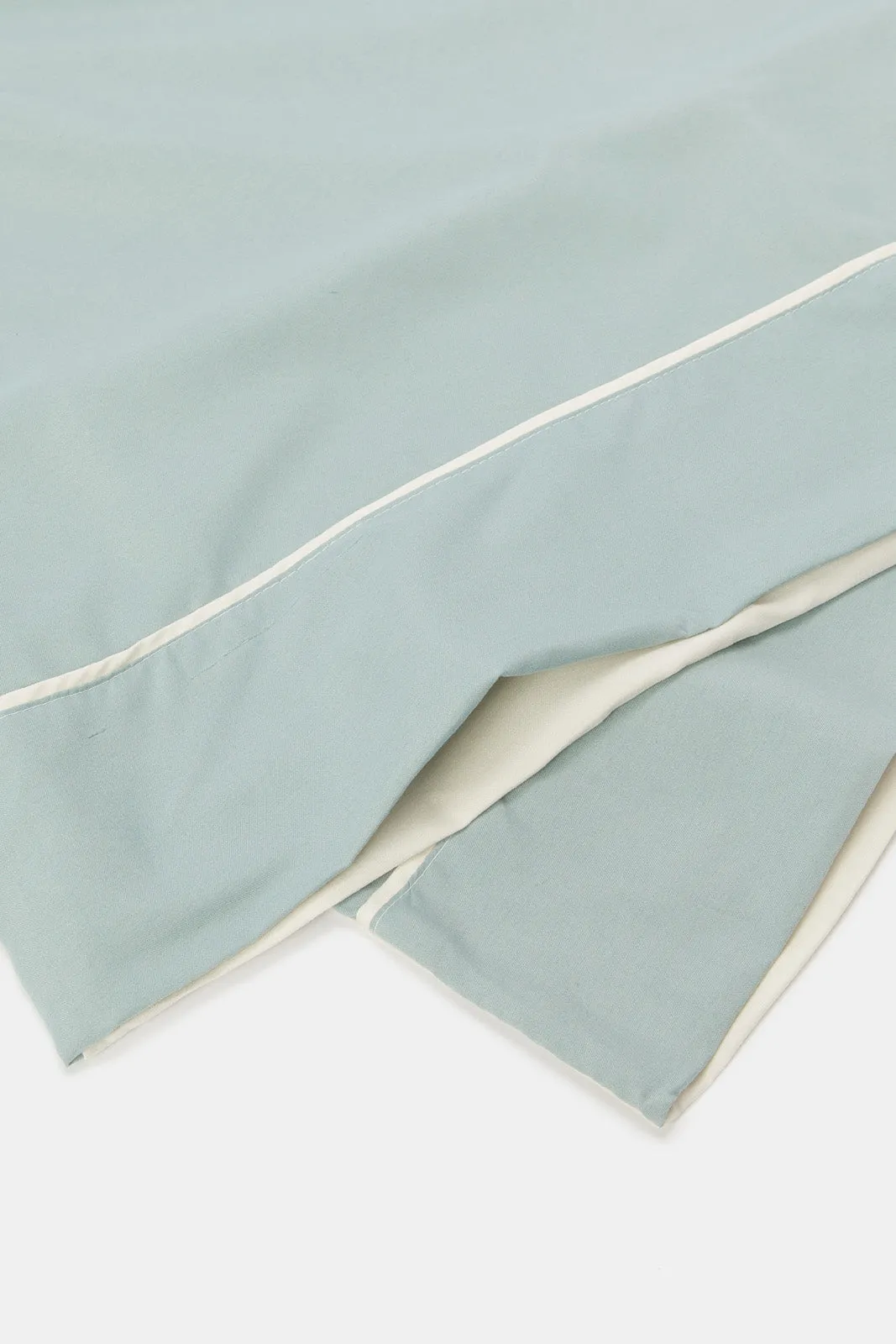 Teal And Ivory Reversible 3-Piece Duvet Cover Set (King Size)