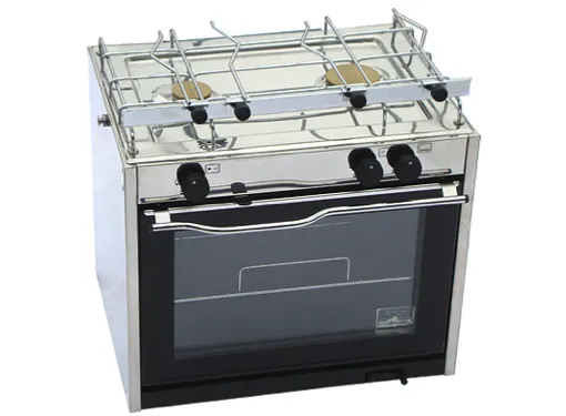 Techimpex Classic Cooker - 2 Burner Hob, Oven with Pan Holders & Gimbals - 2022 Model