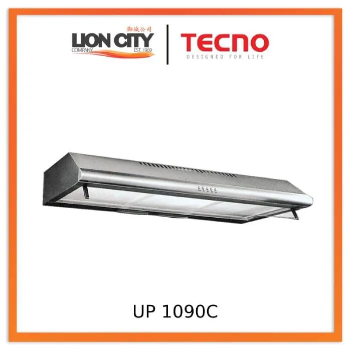 Tecno Uno UP 1090 C Slim Line Hood Stainless Steel 90cm