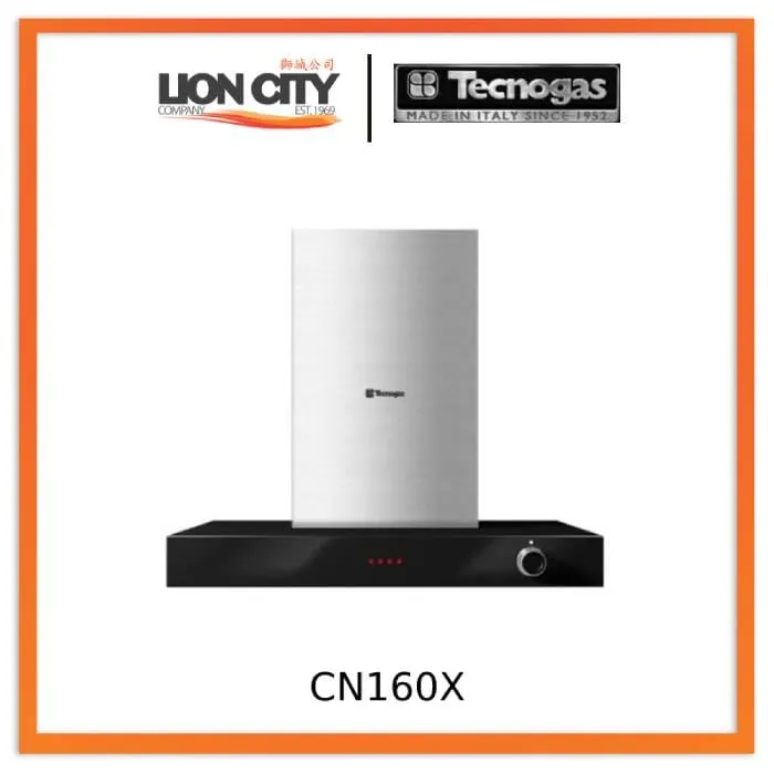 TECNOGAS CN160X Black Stainless Steel 60cm Chimney Hood