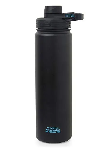 TEGO - Rapid Water Bottle - Vaccum Sealed Steel with Cleaning Brush - Black Blue