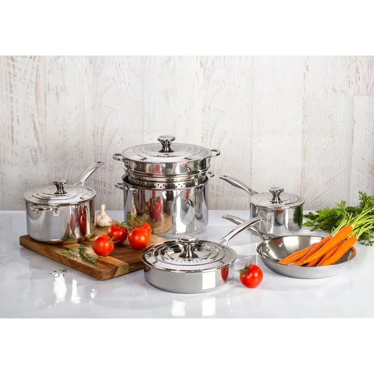 Ten-Piece Stainless Steel Cookware Set