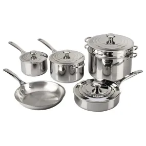 Ten-Piece Stainless Steel Cookware Set