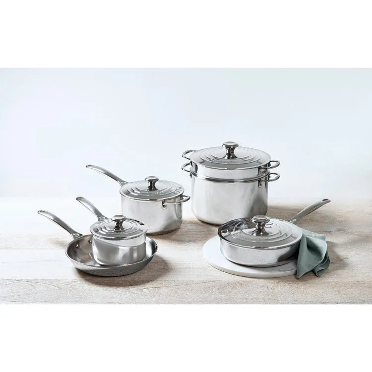 Ten-Piece Stainless Steel Cookware Set