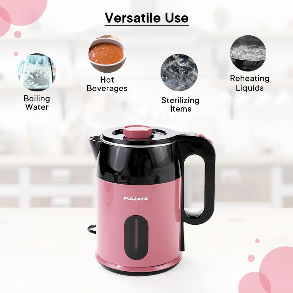 The Better Home FUMATO Anniversary, Wedding Gifts for Couples- 1.8L Electric Kettle   3-in-1 Electric Cooker, Boiler & Steamer | House Warming Gifts for New Home | 1 Year Warranty (Cherry Pink)