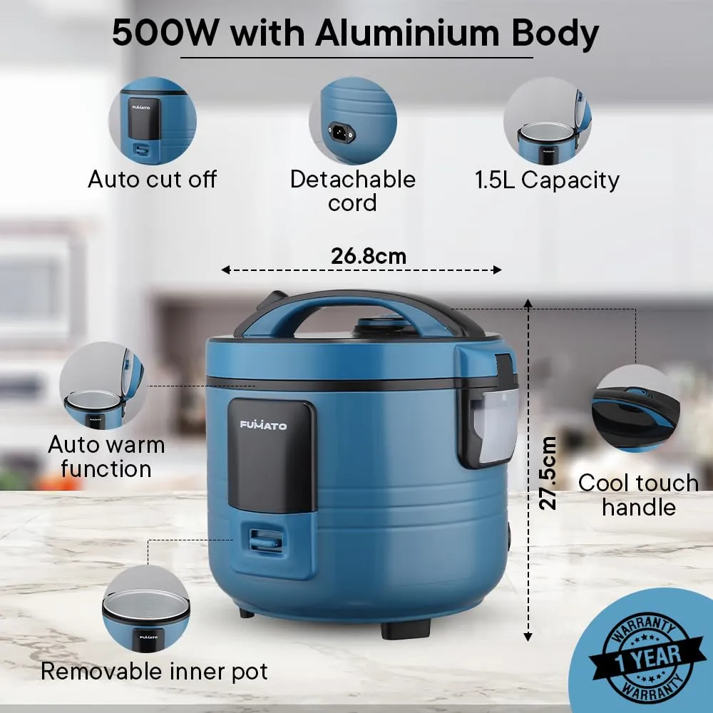 The Better Home FUMATO Anniversary, Wedding Gifts for Couples- 1.8L Electric Kettle   3-in-1 Electric Cooker, Boiler & Steamer | House Warming Gifts for New Home | 1 Year Warranty (Midnight Blue)